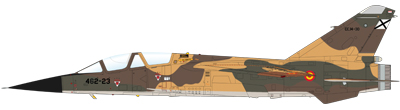 Mirage F1BE biplace en livrÃ©e trois tons similaire appartenant Ã  l'Ala 46, par ailleurs Ã©quipÃ© de Mirage F1EE en livrÃ©e Bleu D.A.