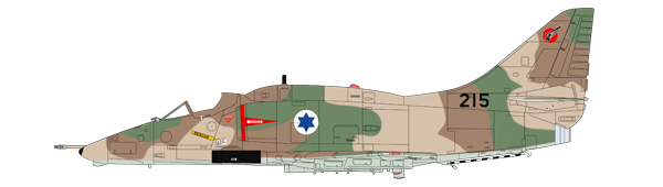 A-4E Skyhawk de la Heyl Ha'Avir avec la livrÃ©e post guerre des Six-Jours