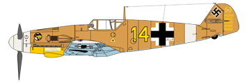 Bf 109F-4 en livrÃ©e en livrÃ©e dÃ©sertique RLM 78/79