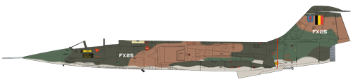 F-104G de la Force aÃ©rienne belge en livrÃ©e trÃ¨s proche de SEA avec probablement le FS 34102 remplacÃ© par un autre ton de vert.