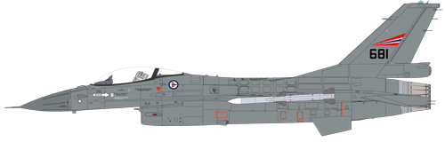 F-16 norvégien dans sa livrée grise intégrale